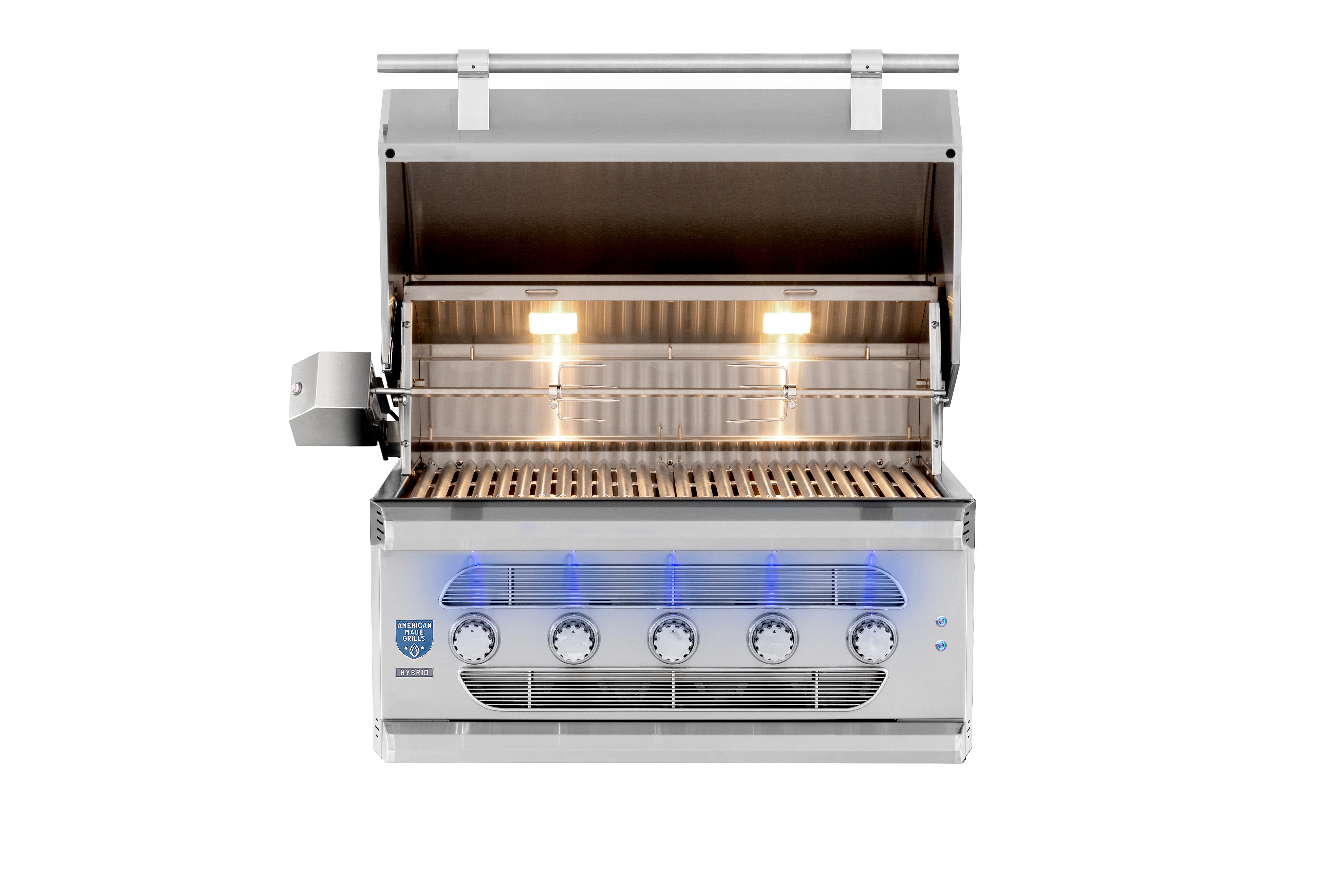 American Made Grills – Muscle 36″ Built-In Hybrid Outdoor Grill – Premium 5-Fuel System