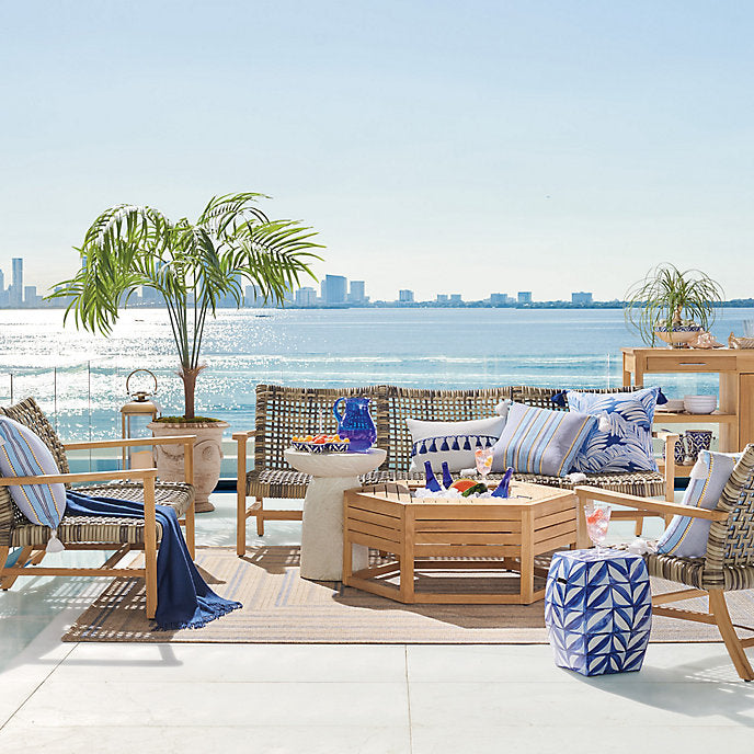 Alora Haven 3-Piece Sofa Set in Natural Teak & Driftwood Wicker