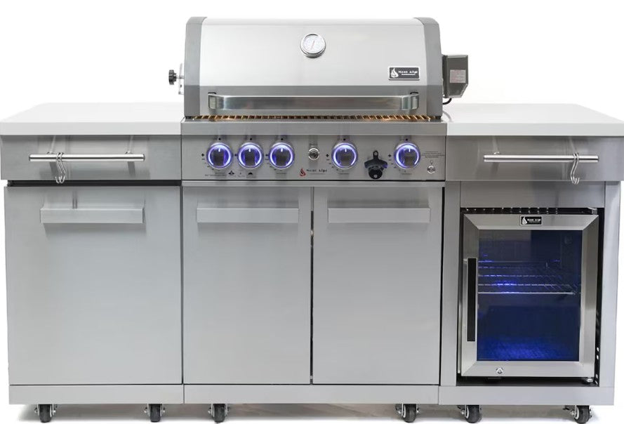 Alton Forge Natural Gas Compact Outdoor Island w/ Refrigerator
