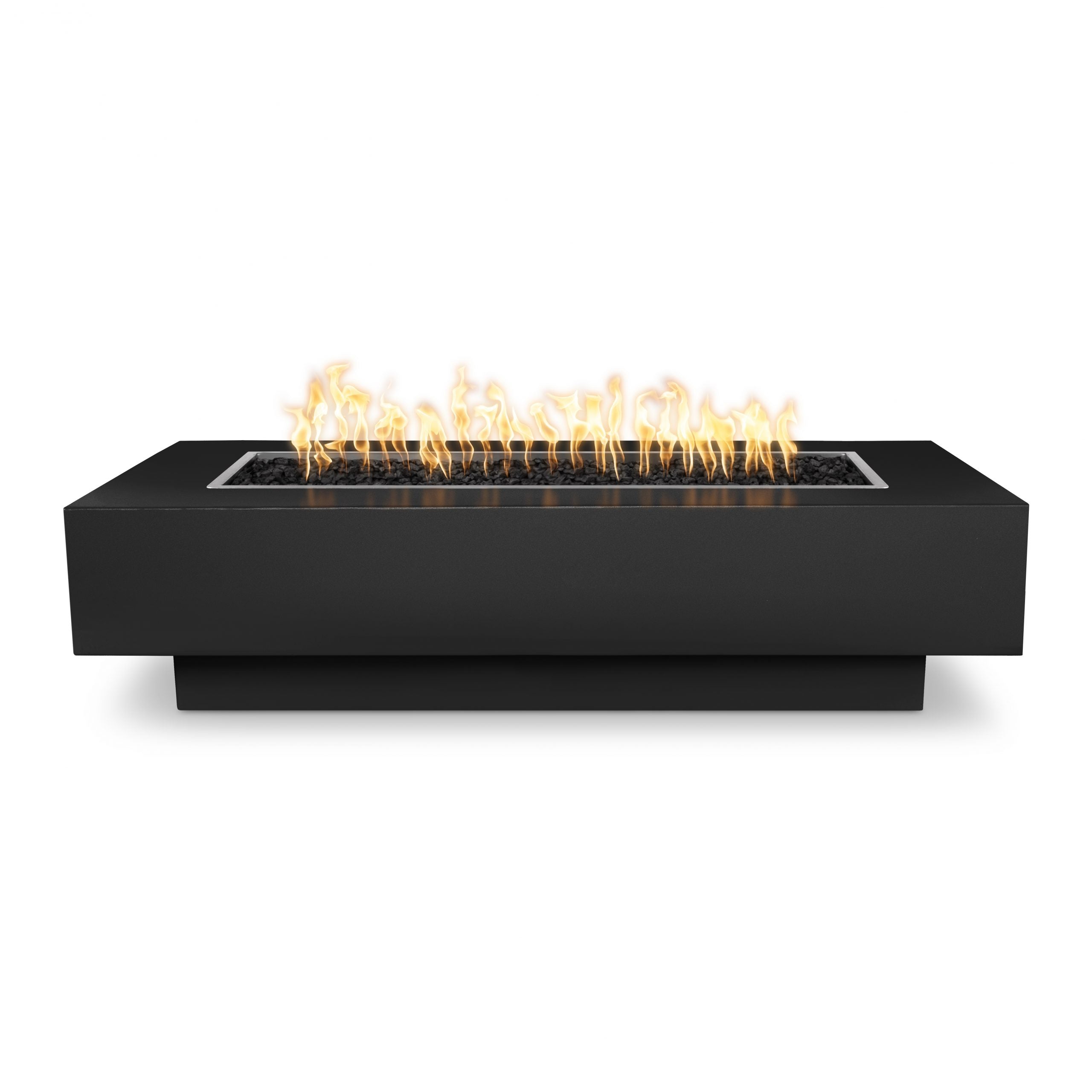 Coronado Rectangular Outdoor Fire Pit Table – Black Powder-Coated Metal – Liquid Propane by The Outdoor Plus