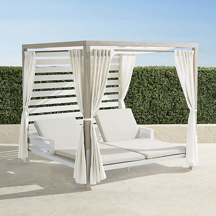 Solmara Resort Daybed with Cushions in Matte White Aluminum