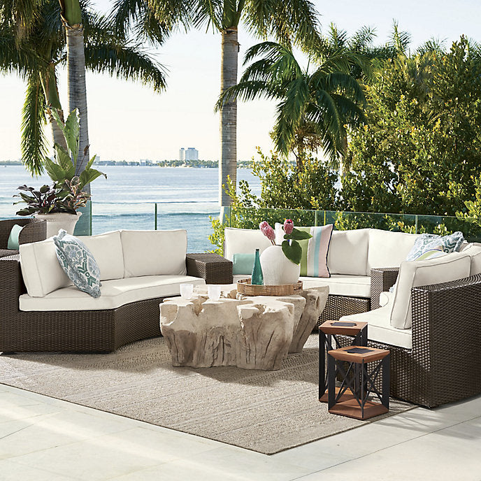 TerraLune 5-Piece Modular Sofa Set in Bronze Wicker