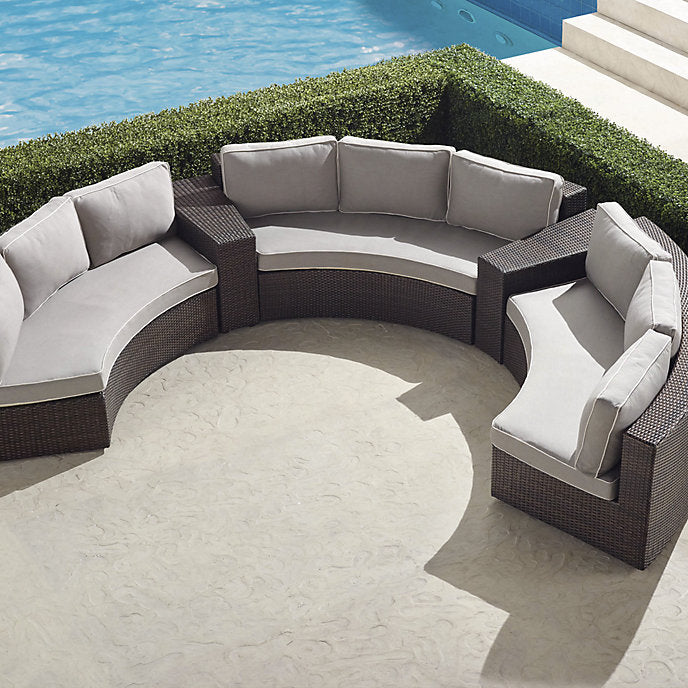 TerraLune 5-Piece Modular Sofa Set in Bronze Wicker
