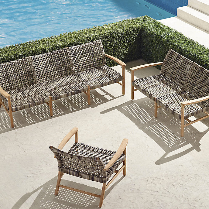 Alora Haven 3-Piece Sofa Set in Natural Teak & Driftwood Wicker