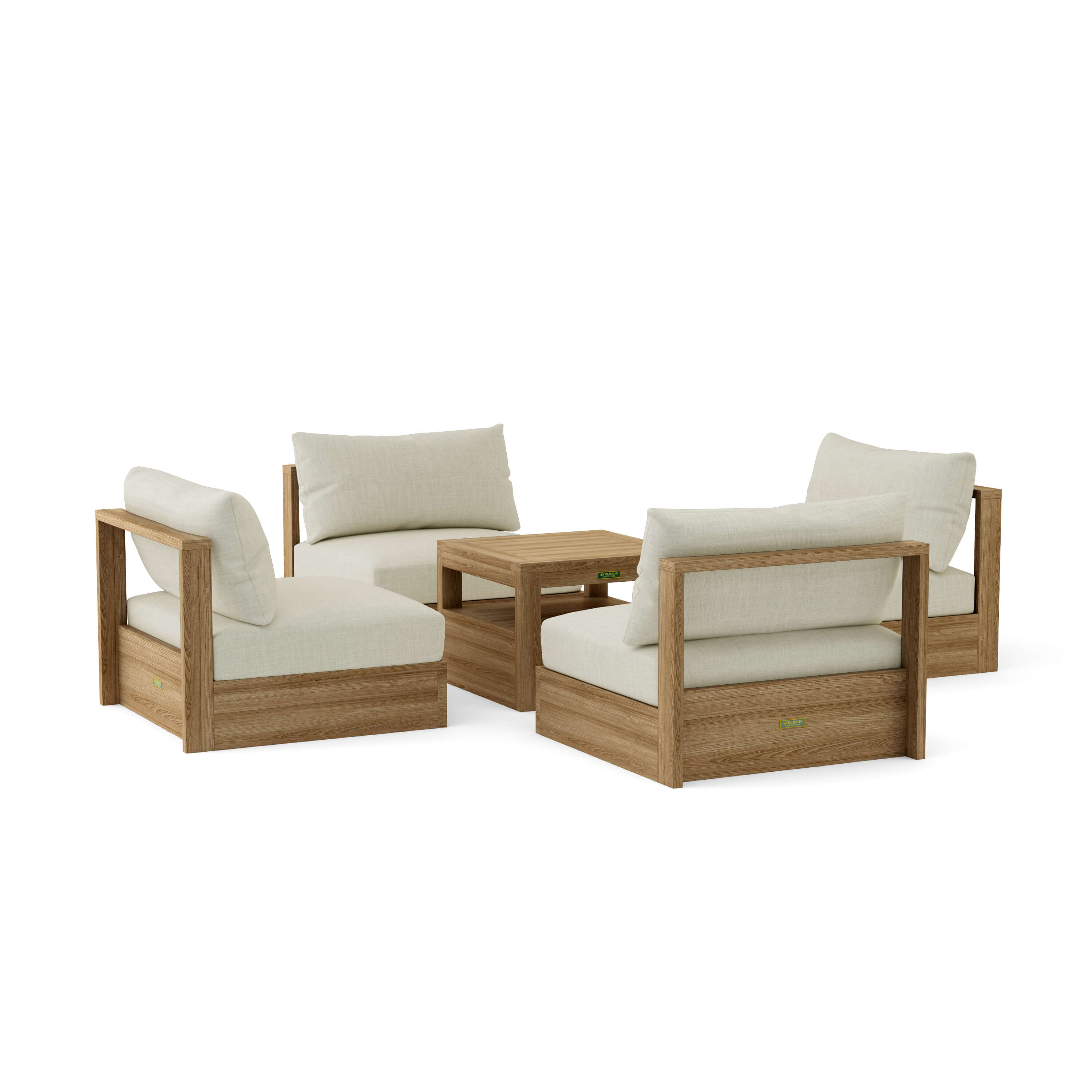 Copacabana Modular Deep Seating (SET-151) – A-Grade Teak Solid Wood Sectional by Anderson Teak