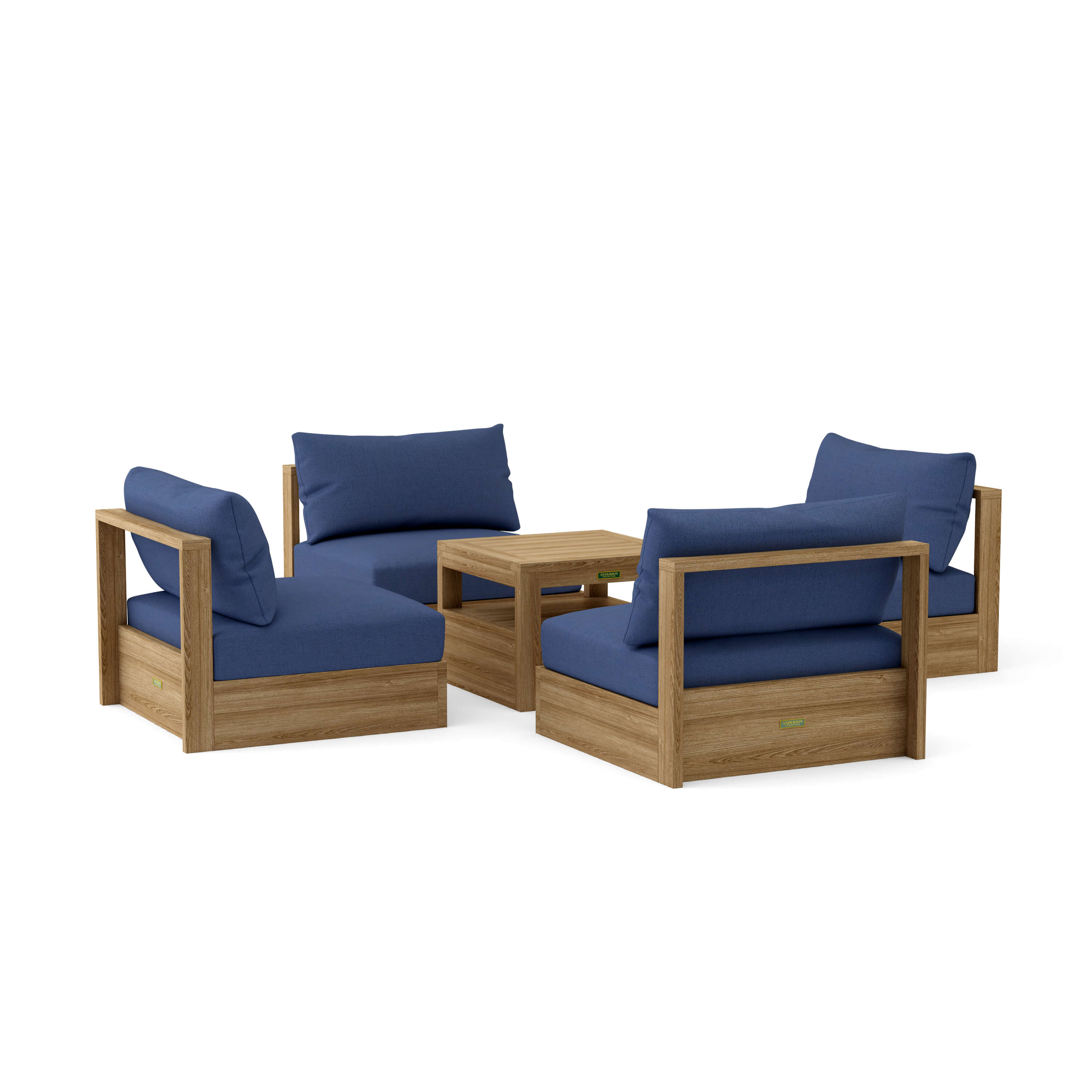 Copacabana Modular Deep Seating (SET-151) – A-Grade Teak Solid Wood Sectional by Anderson Teak
