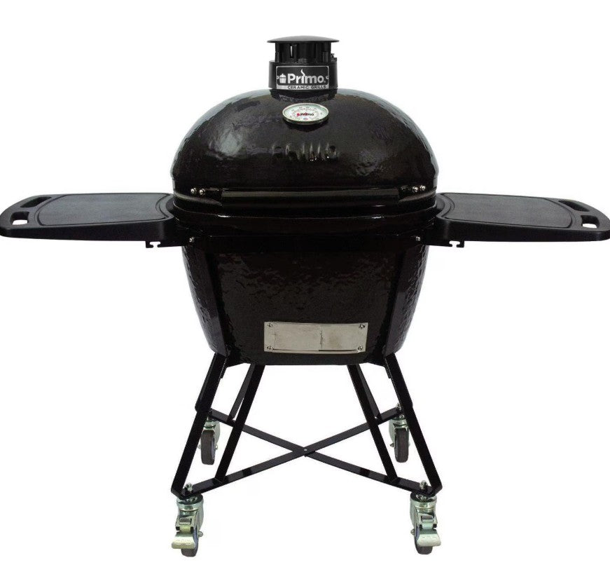 Primo Oval Large 300 All-In-One Ceramic Kamado Grill with Cradle & Side Shelves
