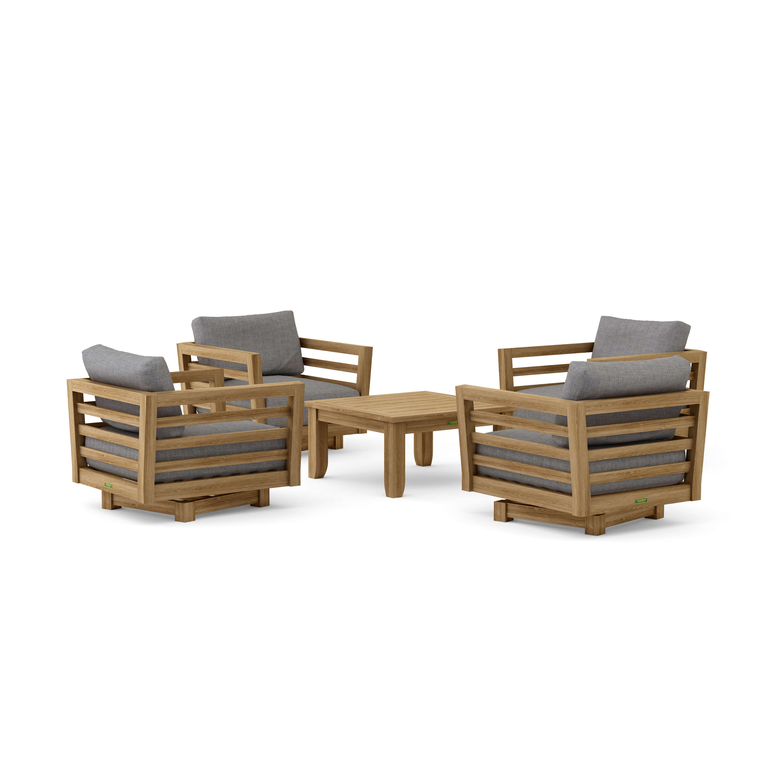 Cordoba 5 Piece Deep Seating Swivel Set (SET 162) – A Grade Teak Solid Wood Outdoor Lounge by Anderson Teak