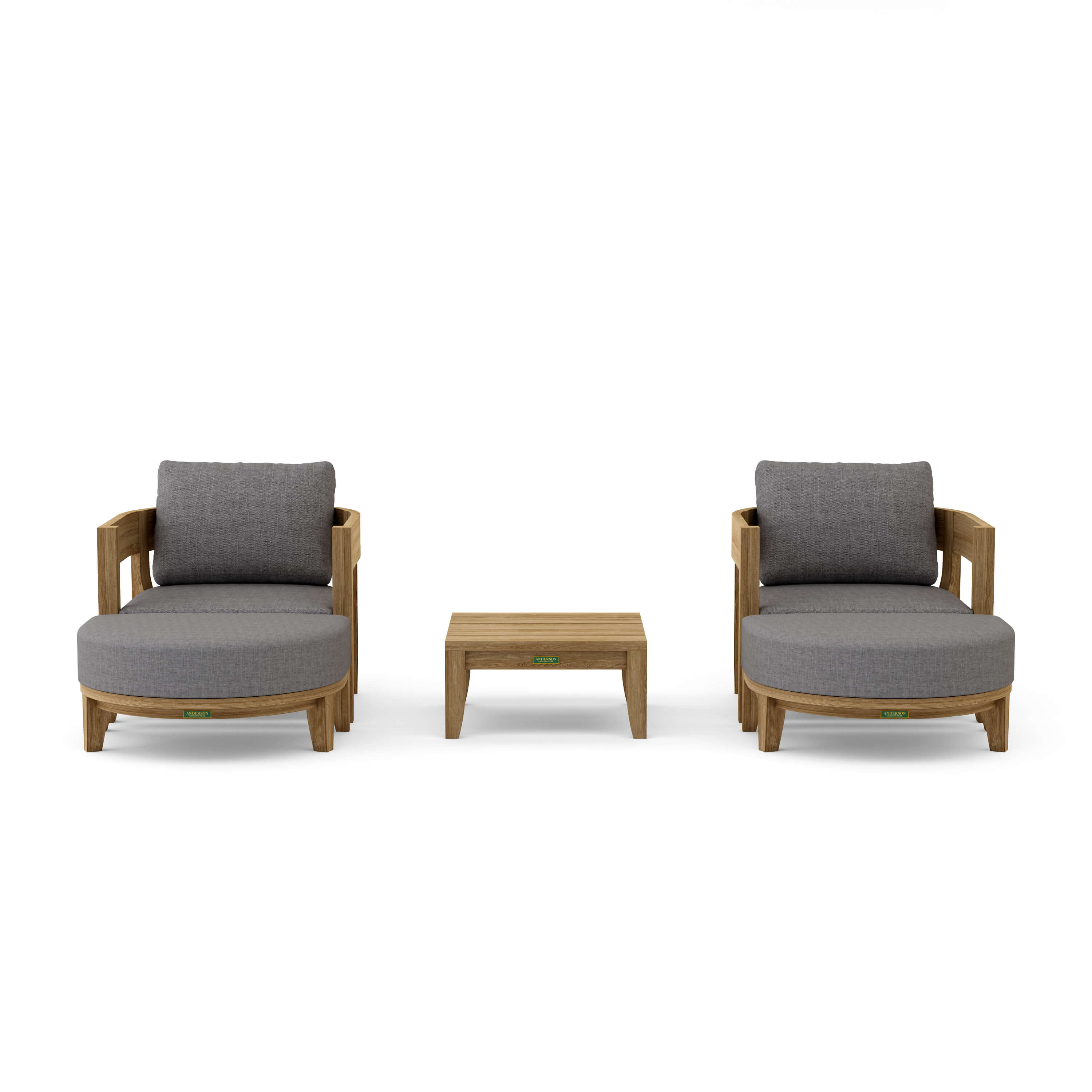 Coronado 5 Piece Deep Seating Set (SET 172) – A Grade Teak Solid Wood Outdoor Lounge by Anderson Teak