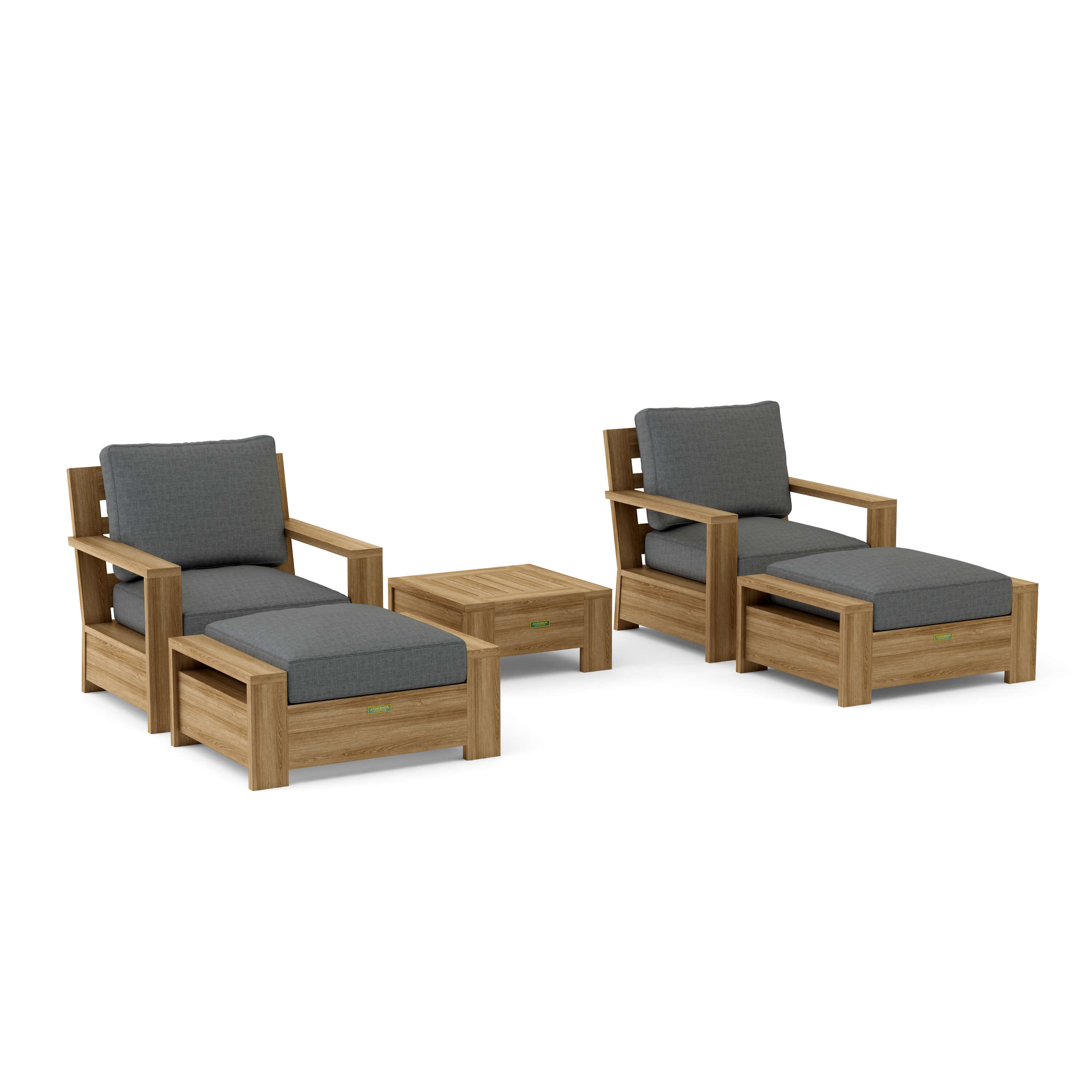 Madera Deep Seating Set (SET-524) – A-Grade Teak Solid Wood by Anderson Teak