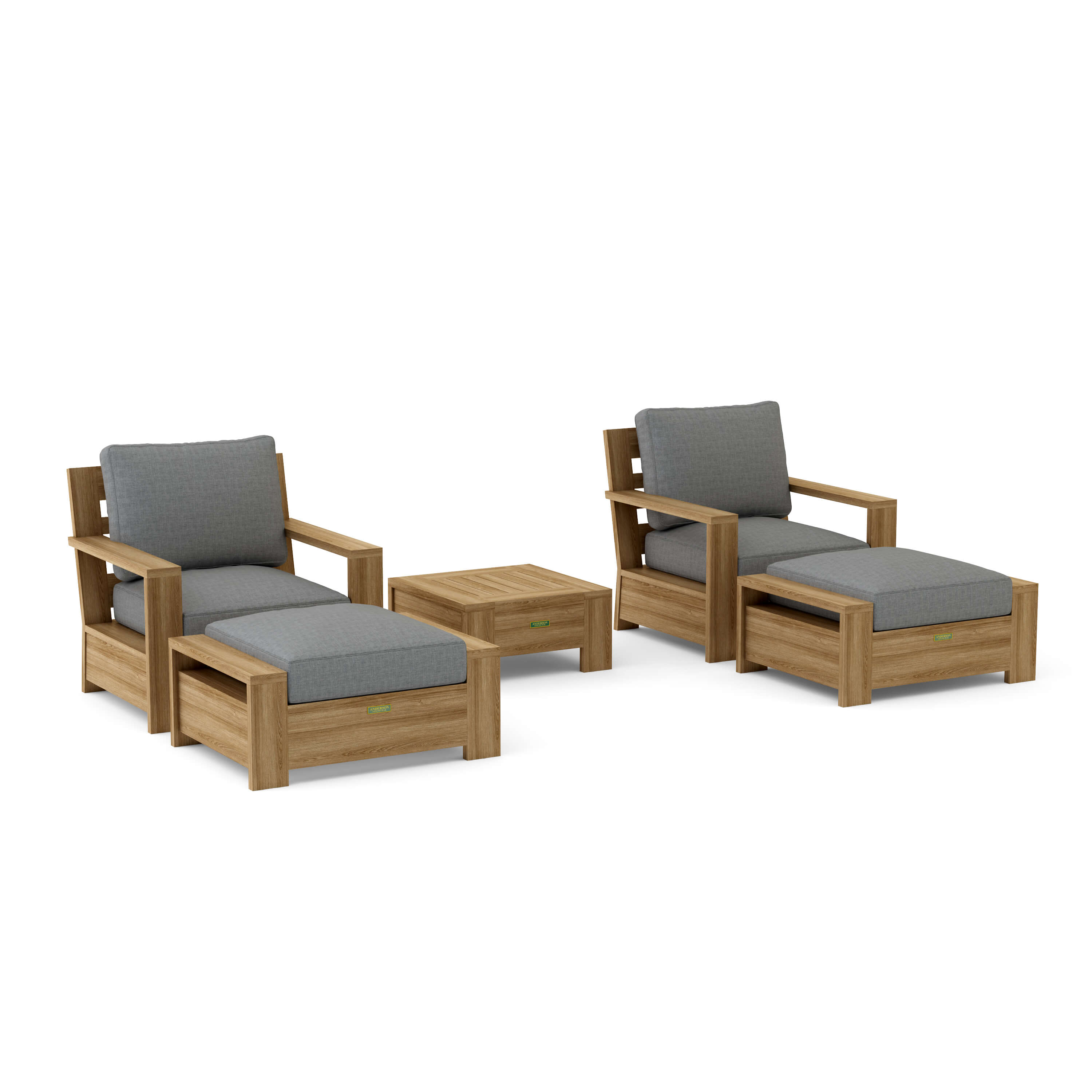 Madera Deep Seating Set (SET-524) – A-Grade Teak Solid Wood by Anderson Teak