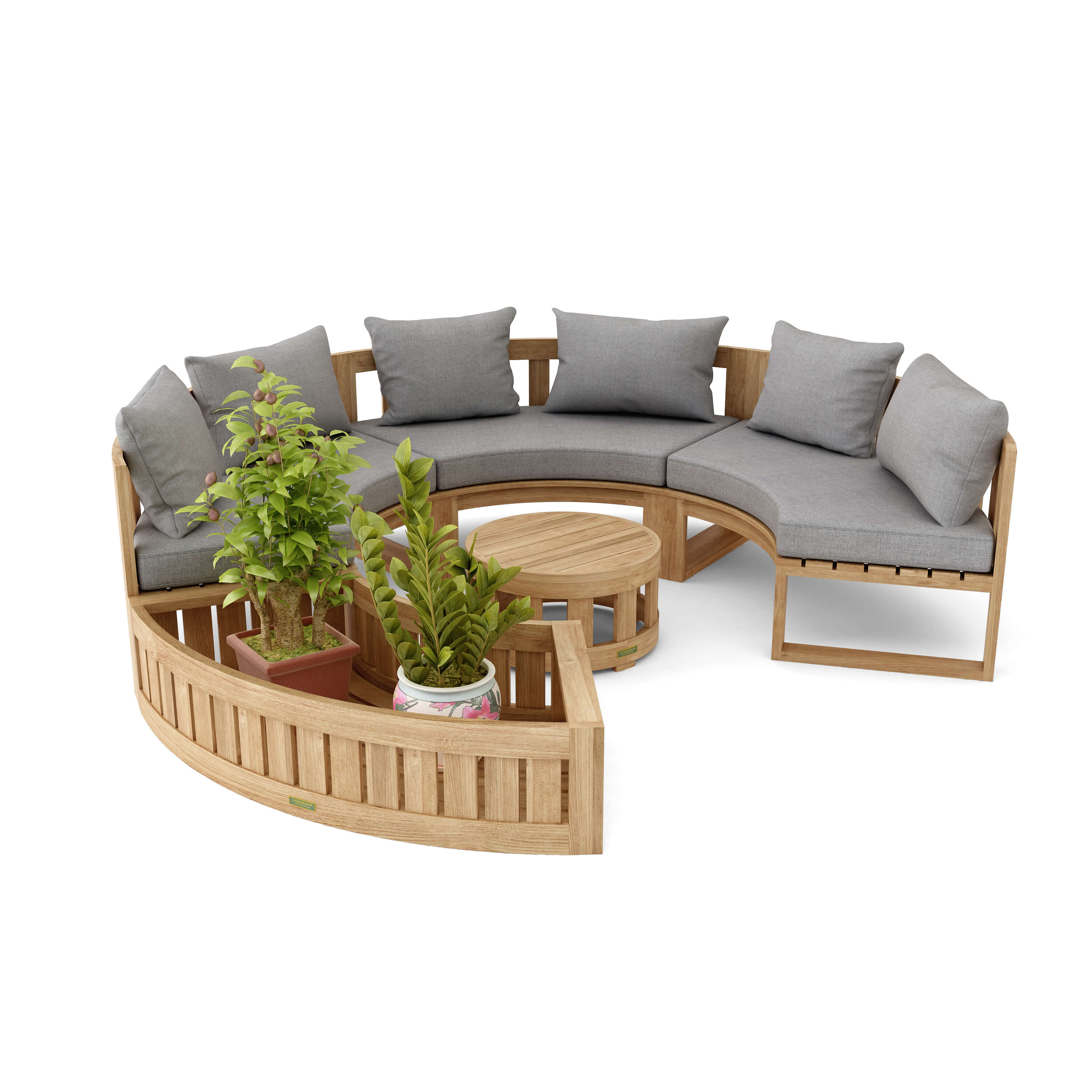 Circular Modular Deep Seating Set (SET-808) - A-Grade Teak Solid Wood by Anderson Teak
