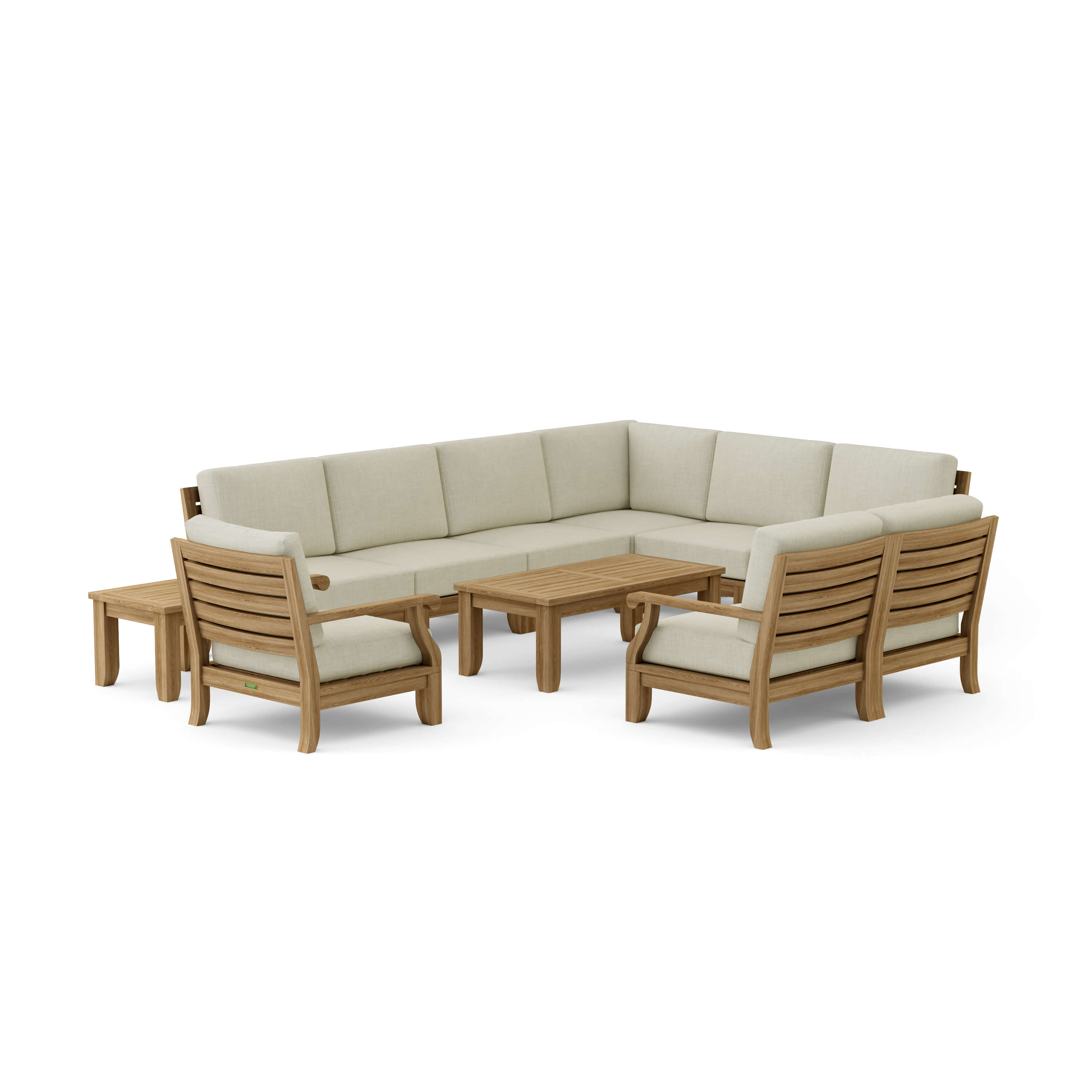 Riviera Modular Deep Seating Set (SET-98B) - A-Grade Teak Solid Wood by Anderson Teak