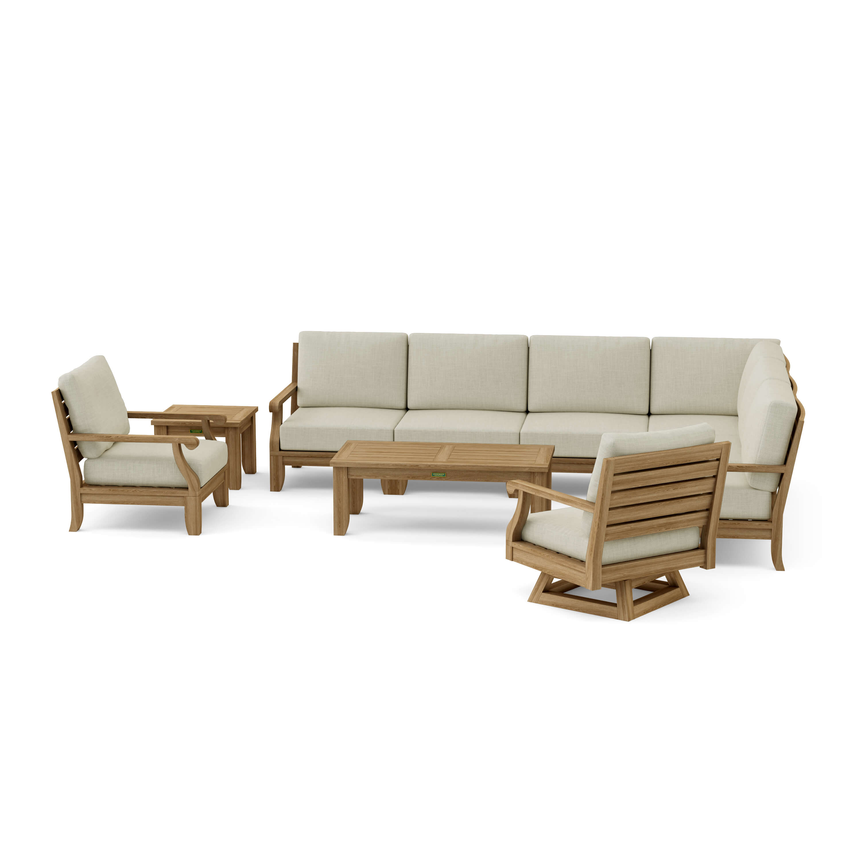 Riviera Modular Deep Seating Set (SET-98) - A-Grade Teak Solid Wood by Anderson Teak