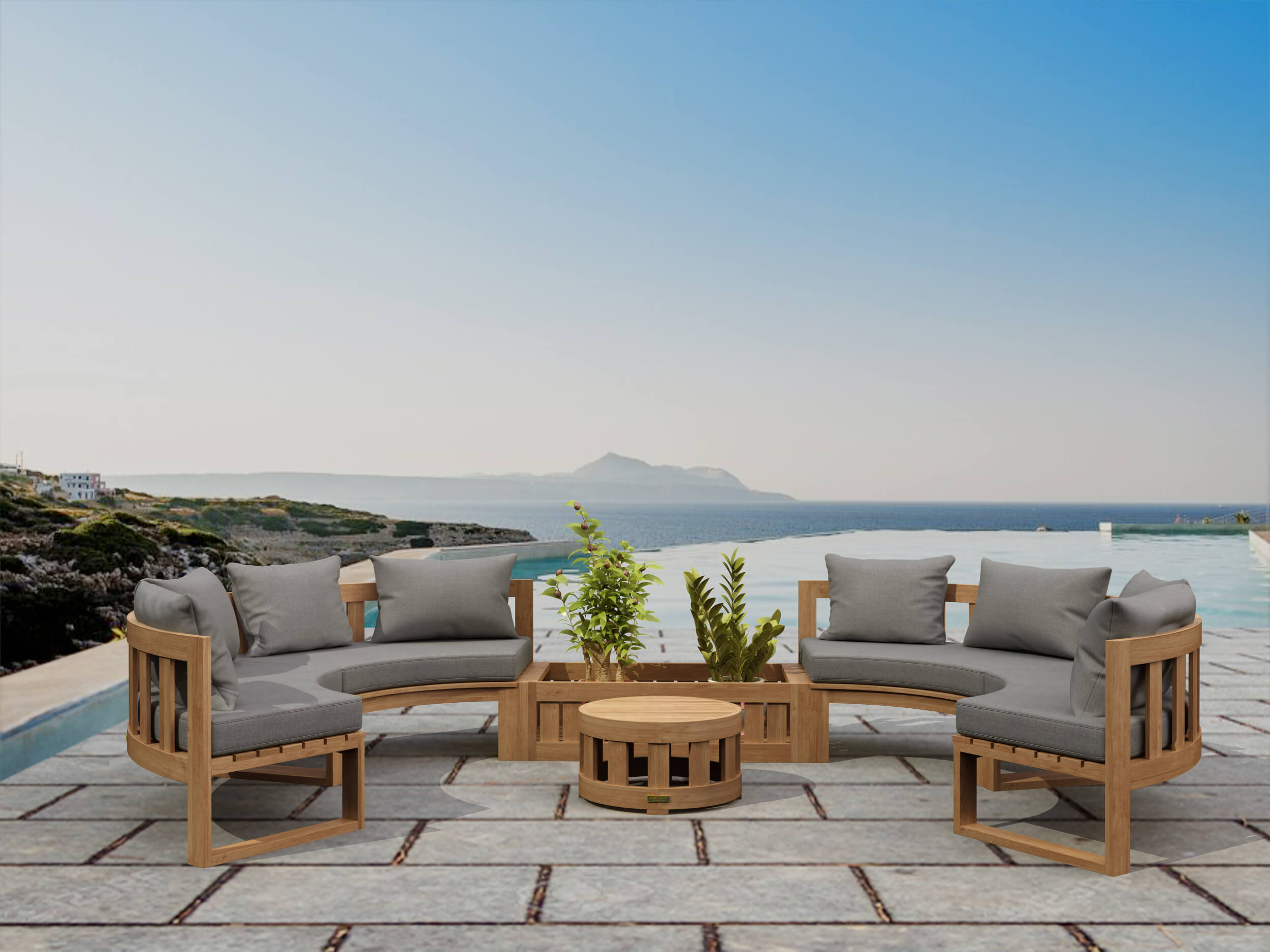 Circular Modular Deep Seating Set (SET-809) – A-Grade Teak Solid Wood by Anderson Teak