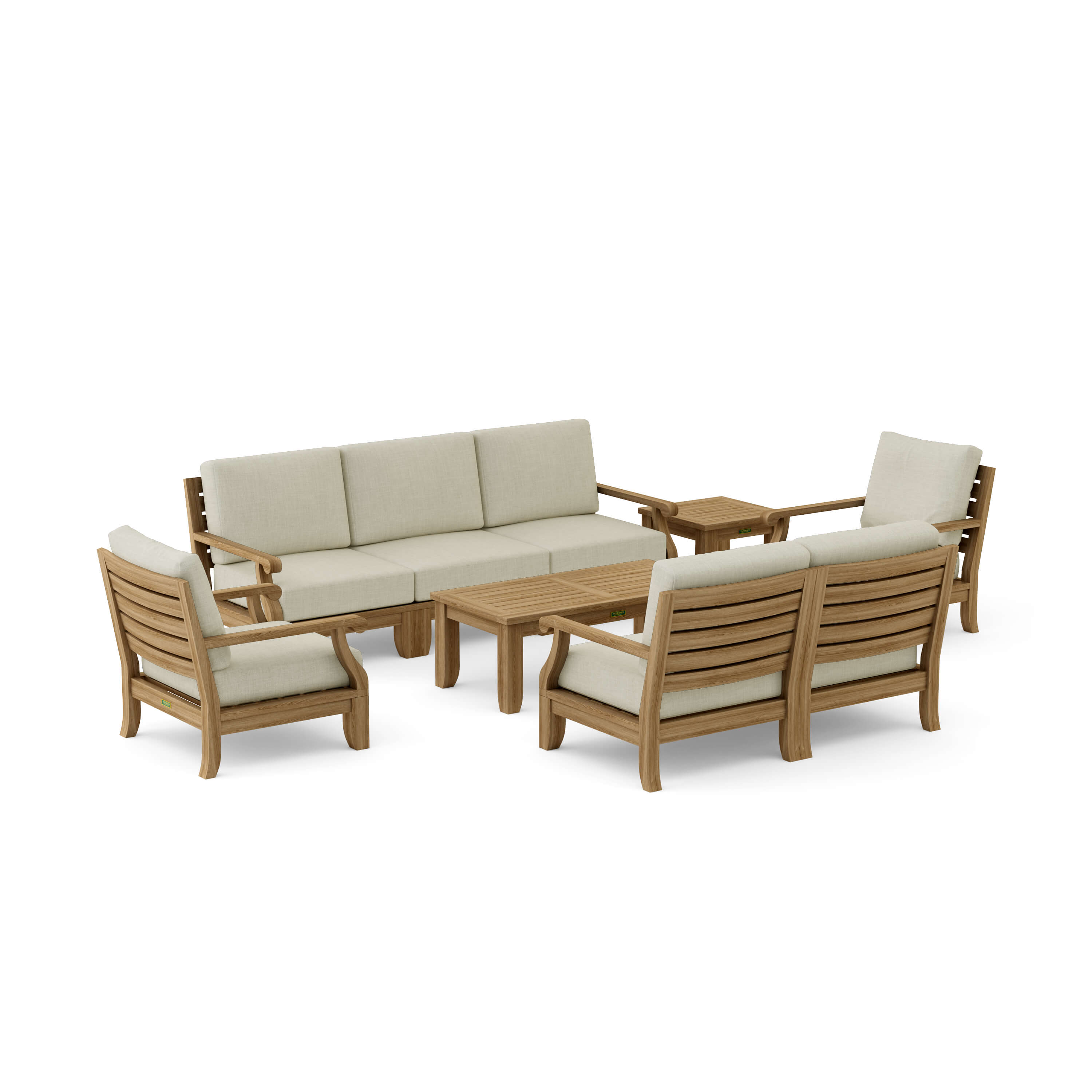 Riviera Modular Deep Seating Set (SET-98A) - A-Grade Teak Solid Wood by Anderson Teak