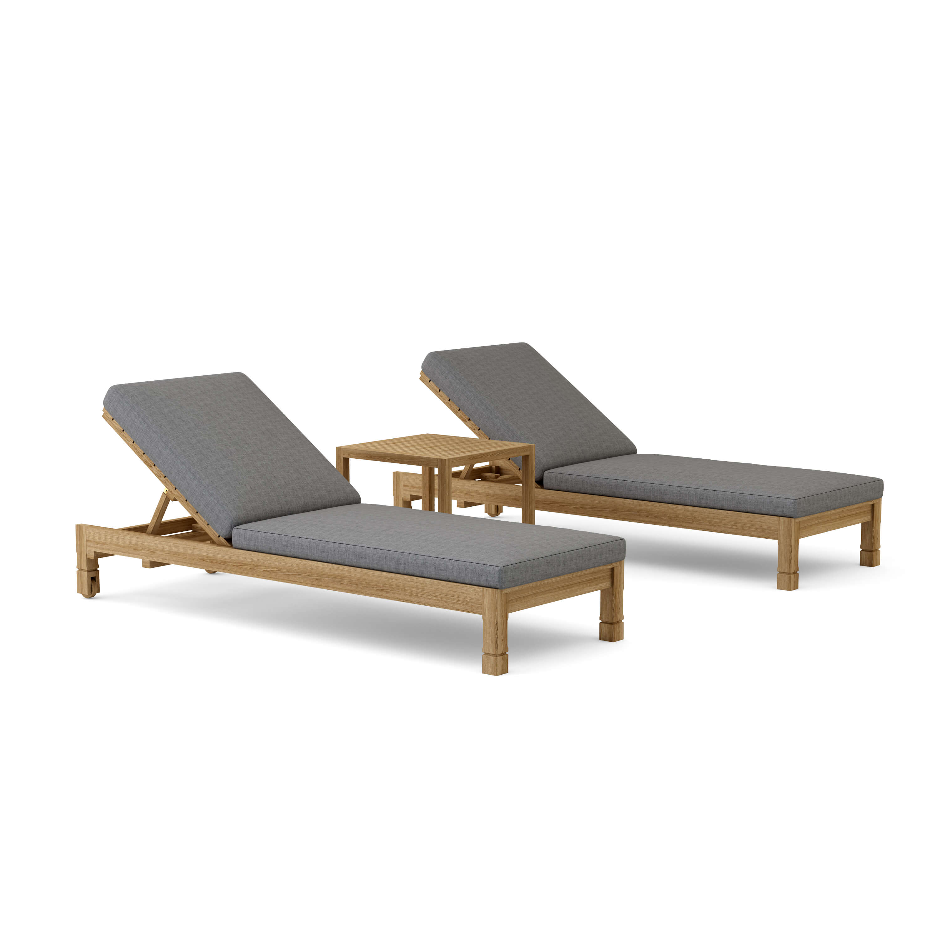 SouthBay Sun Lounger Set (SET-276) - A-Grade Teak Solid Wood by Anderson Teak