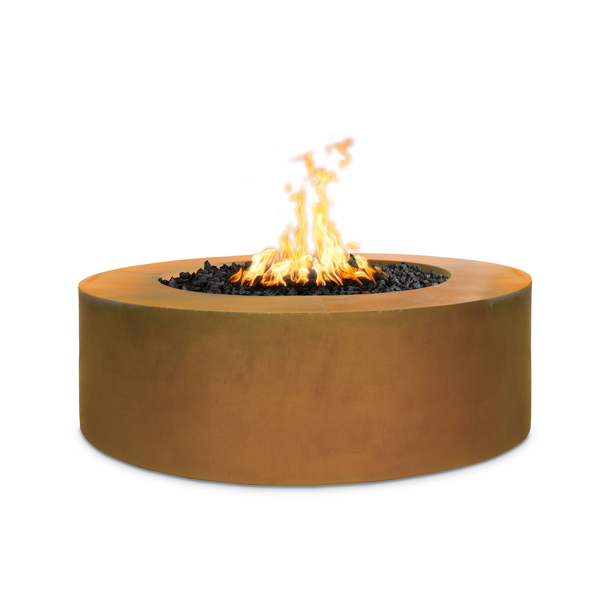 Unity Round Outdoor Fire Pit Table – Corten Steel – Liquid Propane by The Outdoor Plus